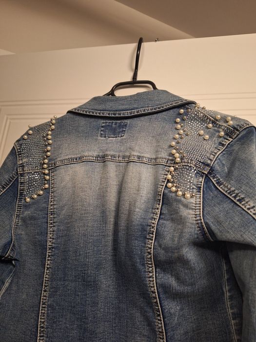 Jacheta Denim cu perle