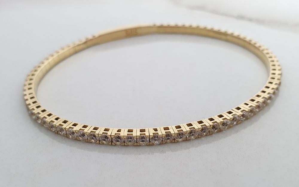 Brățară tenis din aur de 14K cu pietre semiprețioase albe  gramaj 9,59