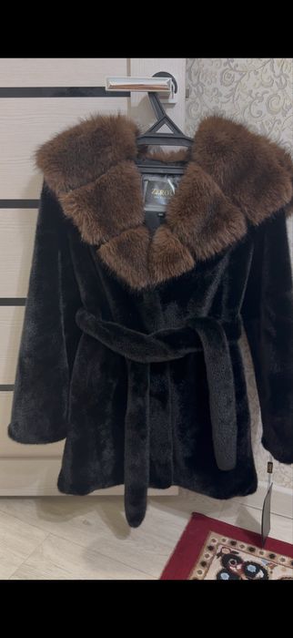 Эко шуба черная