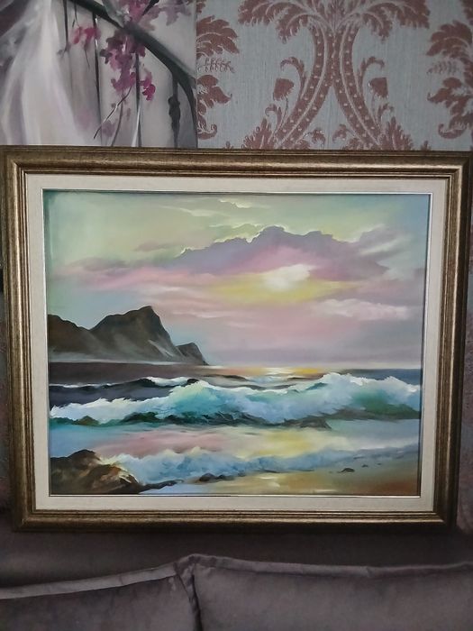 Картина" под луной" 42,x56 в раме масло