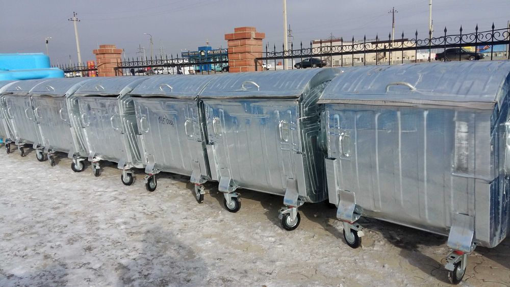 Контейнер оцинкованный 1,1 м3 для ТБО (евроконтейнер) 1 100 литров