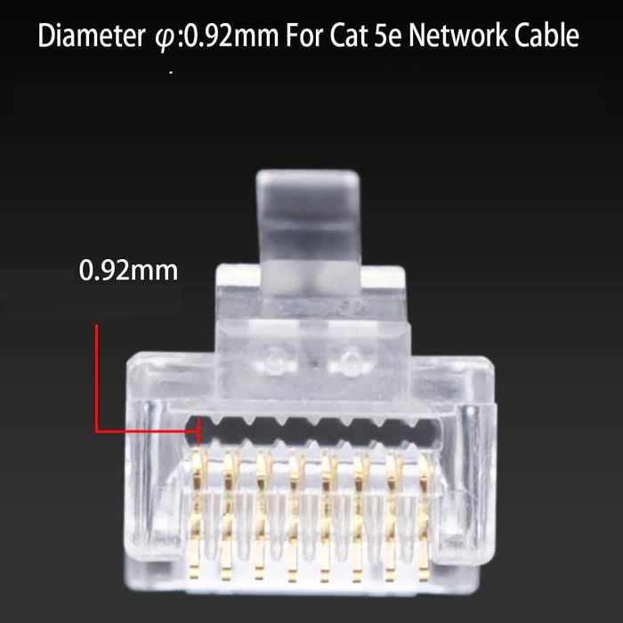 Conector Rj45 cat5E pass through mufa rj45 cat5E 25 buc