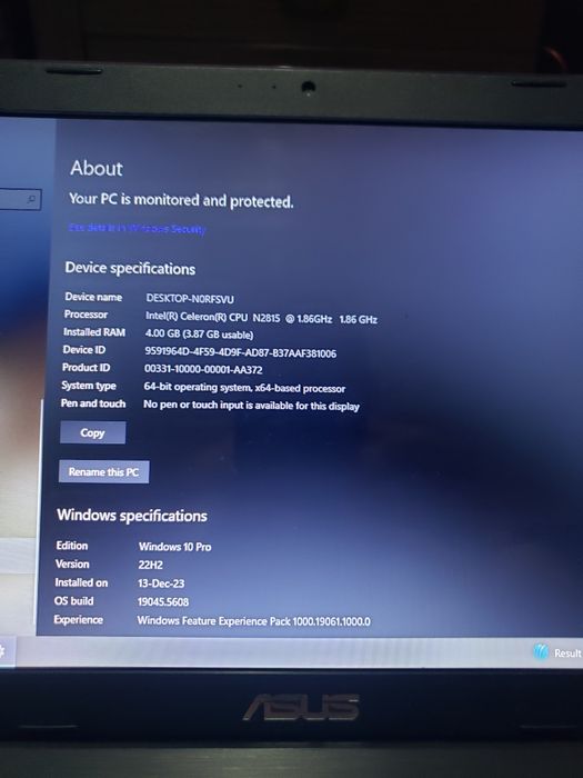 ASUS X551M/128GB SSD/4GB RAM/Intel Celeron 1.86 GHz