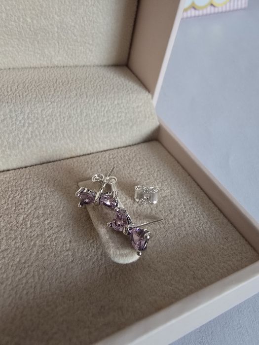 Cercei argint S925 fundite roz