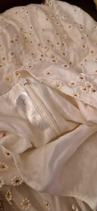 Rochie 12-14 ani -atelier- material deosebit căptușeală mătase-bumbac