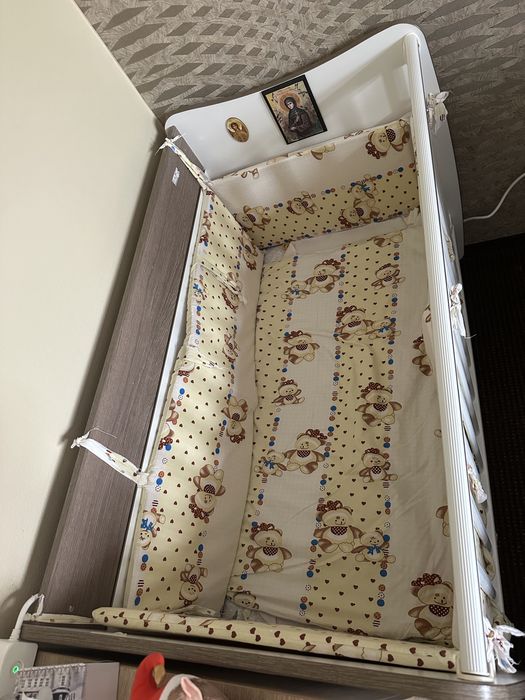 Patut cu saltea si protectii, bebe/copil 0-6 ani