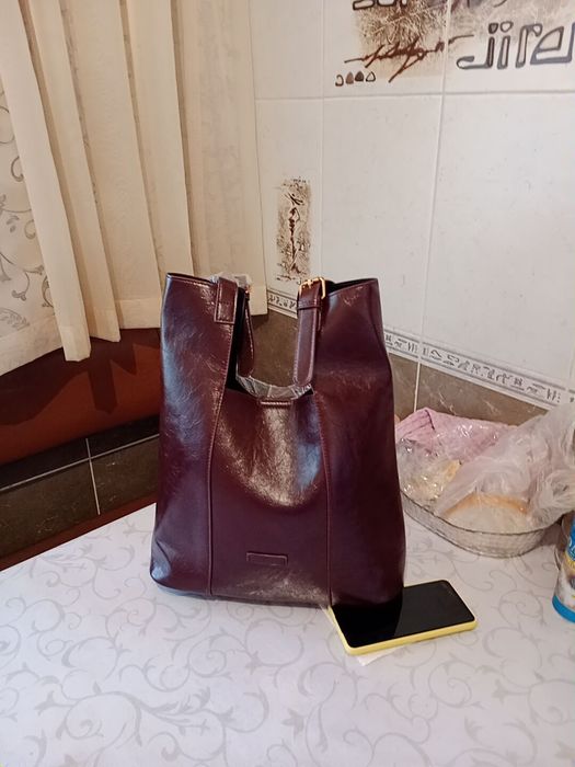 Сумка шоппер кожаная