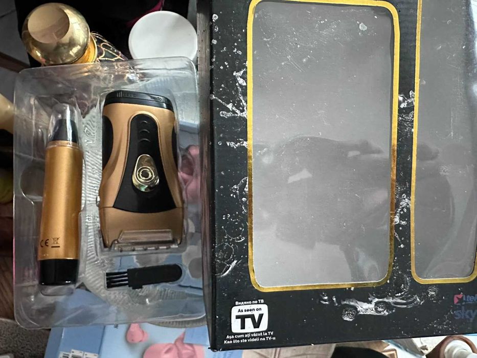 нов комплект безжични самобръсначка и тример Power Touch Gold Edition