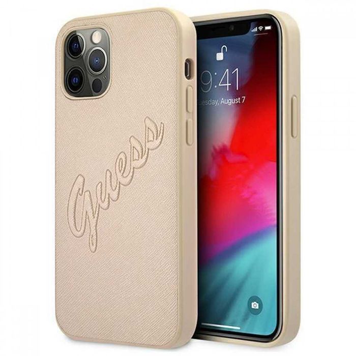 Гръб Guess Saffiano Vintage Script за iPhone 12,12 Pro,12 Pro MAX