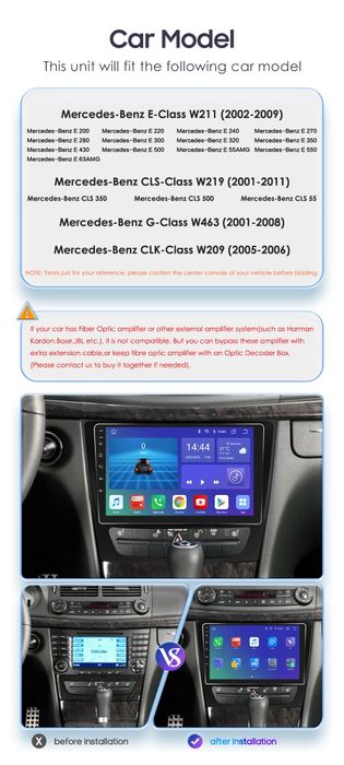 Navigatie Android Mercedes E W211,W219 Cls,W463 G class,CLK W209