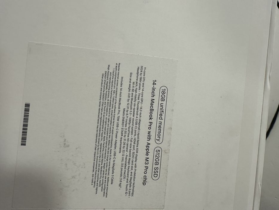 Macbook Pro 14 M3 Pro 18/512