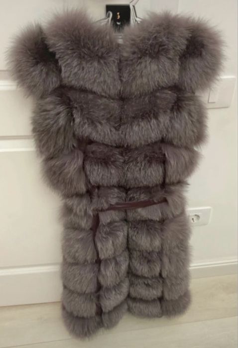 Vestă din blană naturală din vulpe - elegantă