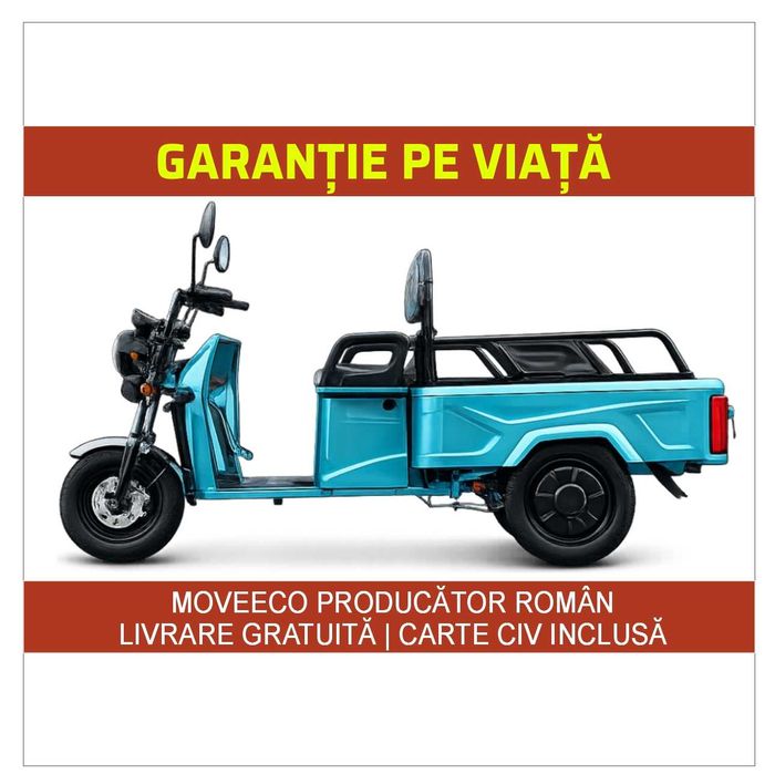 Triciclu Electric Model B03 | 60V/20Ah | 25km/H Fără Permis | Albastru