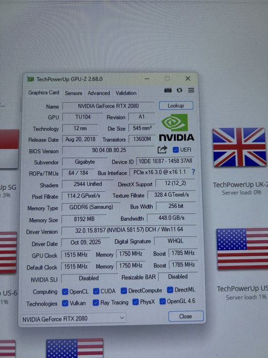 Продам видеокарту rtx 2080 turbo