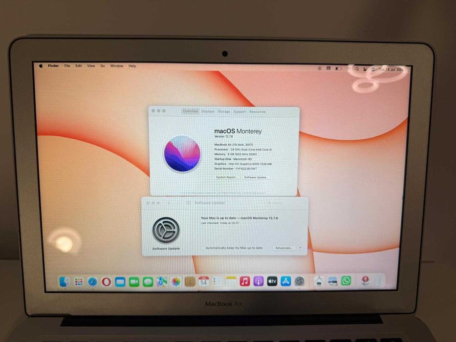 Macbook Air 13 inch i5 8GB DDR3 /256GB A1466 EMC 3178 (2017)