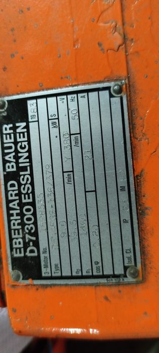 Motor electric trifazat cu reductor Bauer, 9kW, 39rpm, 380V