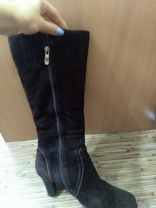 Сапоги из натуральной замши