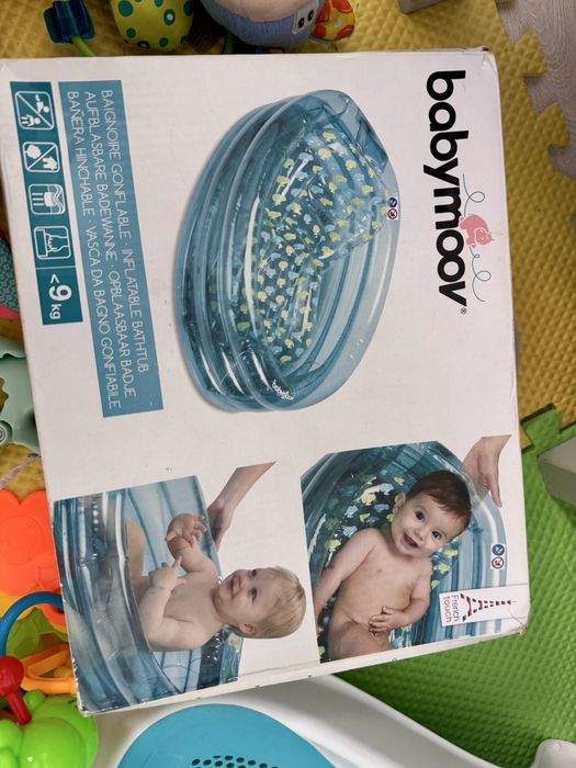 Надуваемо бебешко корито басейн Evolutiva 2 In 1 Babymoov, Aqua