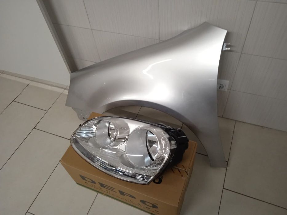 Pachet Aripa + Far Stanga VW Golf 5 V 2004-2008 LA7W Gri