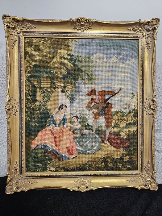 Старинен гоблен с рамка Lancret 56/48