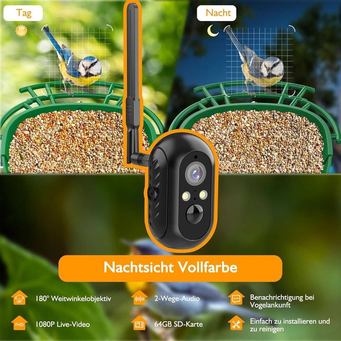 Инсталация за наблюдение на птици Lollyes Bird Feeder с камера