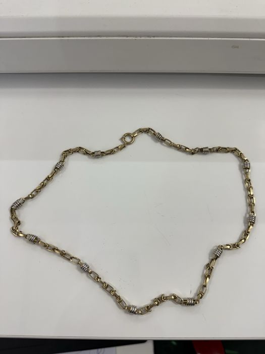 Lant aur 14k galben cu alb