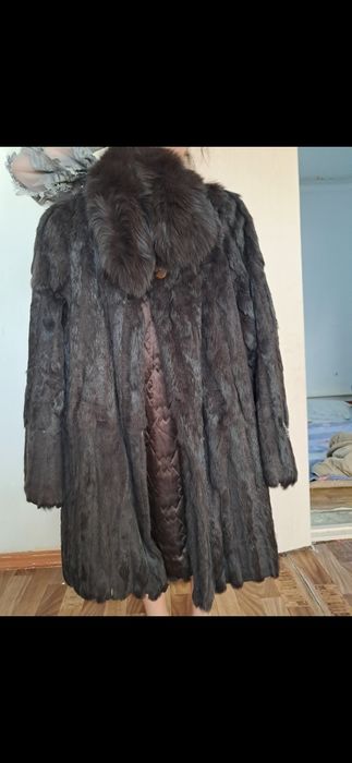 Шуба полунорка жағасы