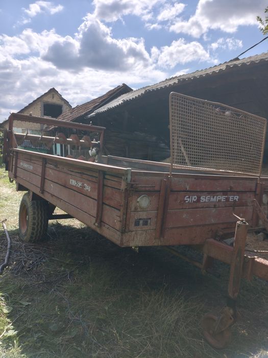 Mig de gunoi , remorca împrăștiat bălegar, gunoiera deutz fahr 5,5 t