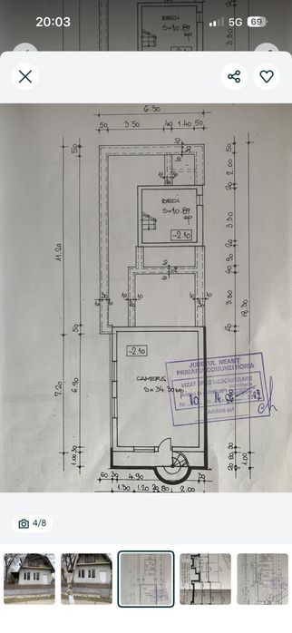 Vand casa solida cu teren 600mp  pe drumul E85 in centru comunei Horia