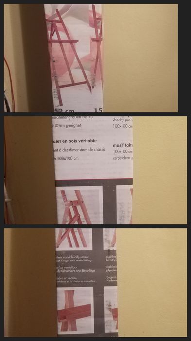 Șevalet pictură/pictat semiprofesional,lemn lăcuit, cameră/atelier NOU