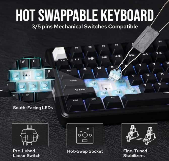 EPOMAKER TH85 75% механична клавиатура