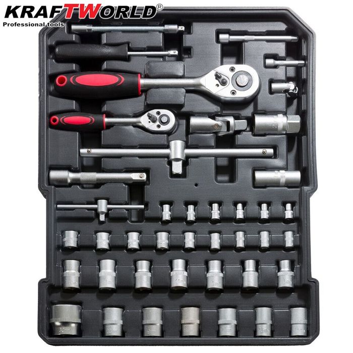 Куфар с инструменти 1200 части KraftWorld -ключове,тресчотка, клещи