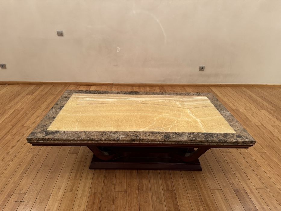 Продам стол дерево сталешница мрамор