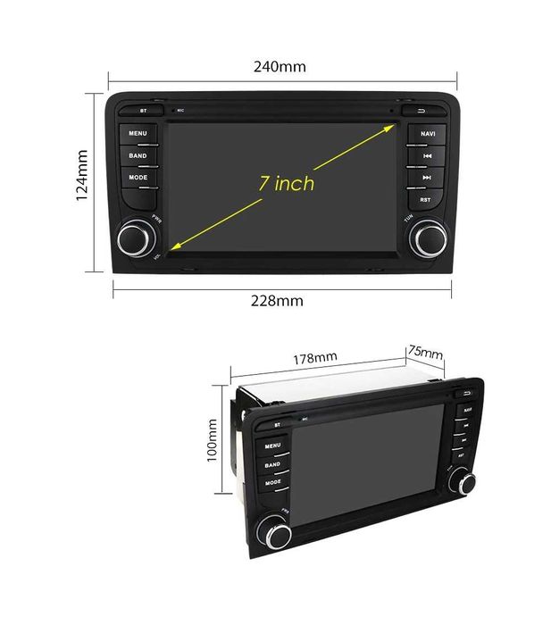 Мултимедия 7" Android 13 за Audi A3 8P навигация GPS CARPLAY RDS DSP