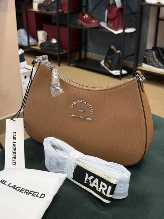 Karl Lagerfeld K/RSG Metal SB | Елегантна чанта в Dark Tan дамска чанта