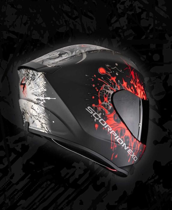 Каска SCORPION EXO-391 Wolf Matt Black-Red
