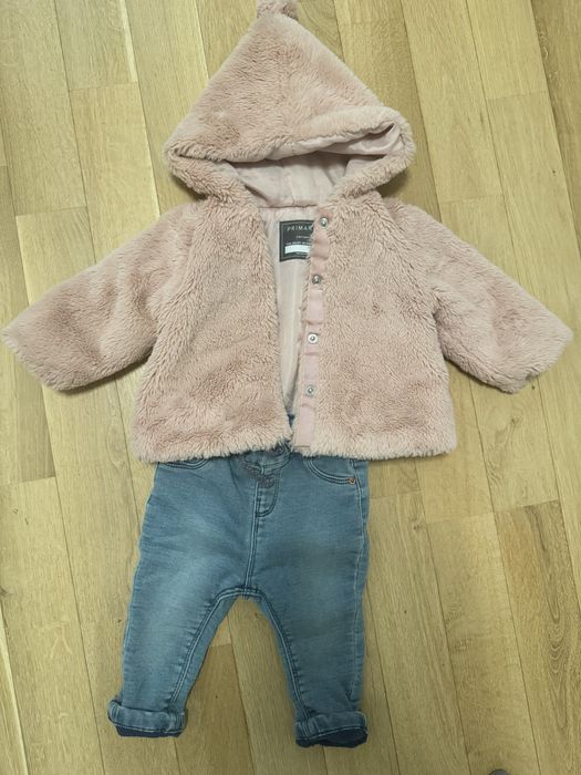 Set paltonas, blugi si bluzita marimea 68