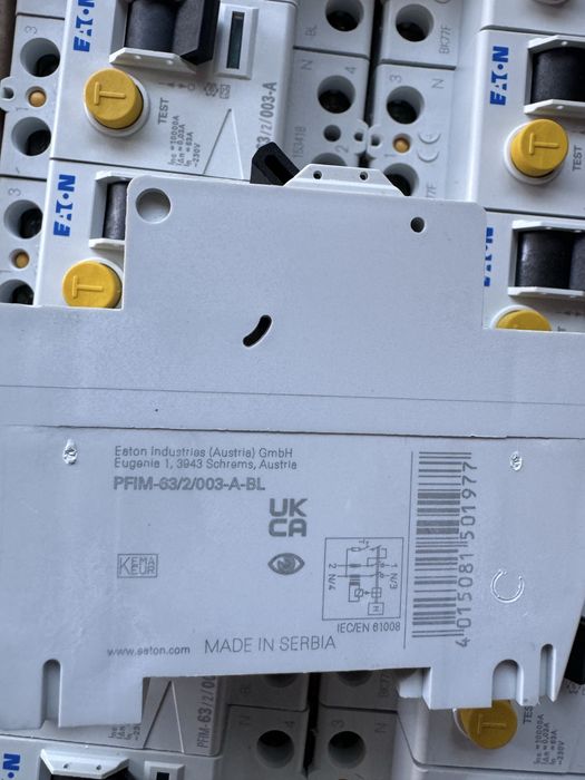 Intrerupator diferential PFIM RCD-63/2/003-MW 2P 40A 0,03A AC