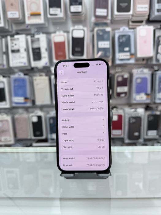 iPhone 15 - Memorie 128GB - Sanatate baterie 82% - DeBi GSM Mobile Brasov