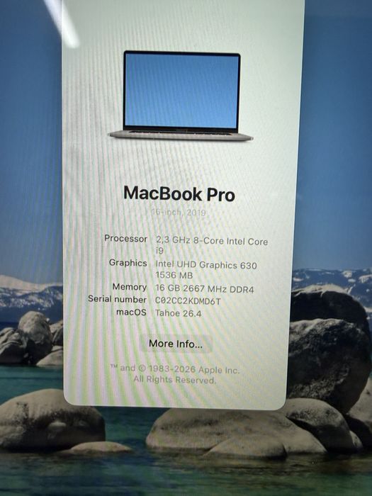 Macbook pro a2141 / 16 inch / I9 / 1tb