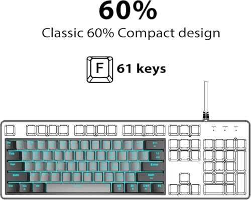Механична клавиатура Snpurdiri 60 Percent Machanical Keyboard Red Switches