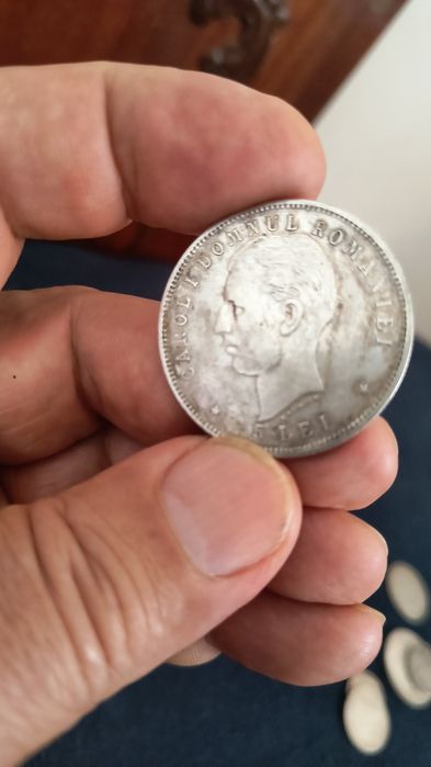 Monede argint 5 lei aniversare 1906,2 lei 1912, 2 pengo  Hungary,1 leu 1900.