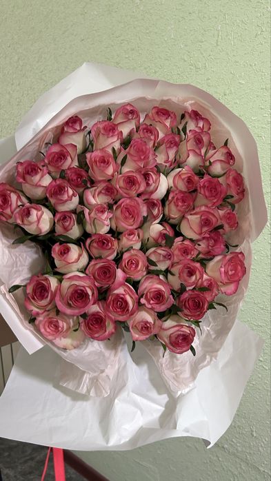 51 красные/розовые розы