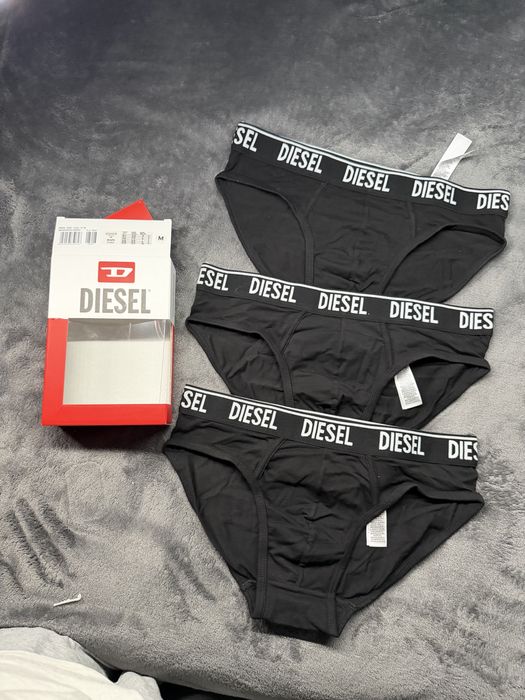 Diesel set 3 chiloti barbatesti negri bumbac marimea M noi originali