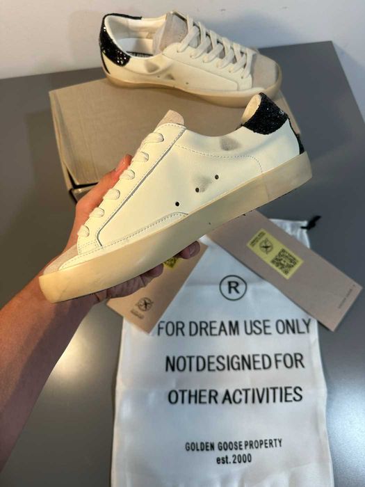Golden Goose Superstar sneakers piele stea argintie glitter
