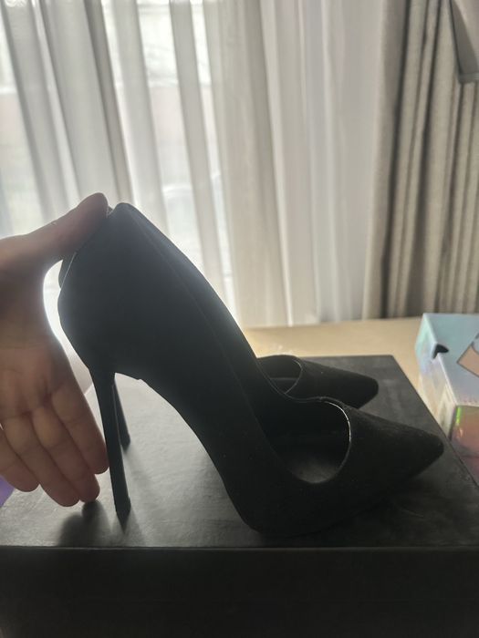 Туфли черные классика замшевые