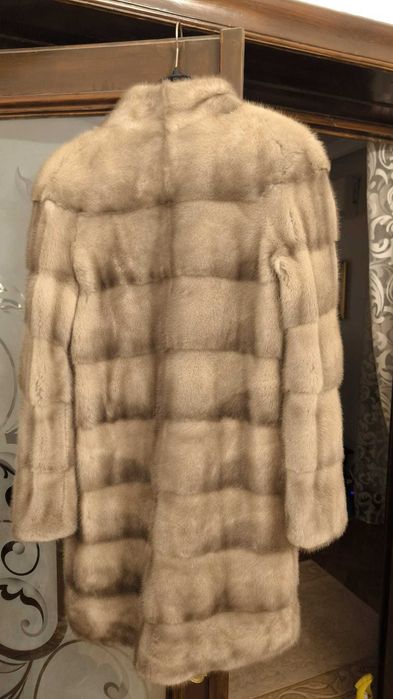 Haină blană nurcă pearl argintiu Casiani