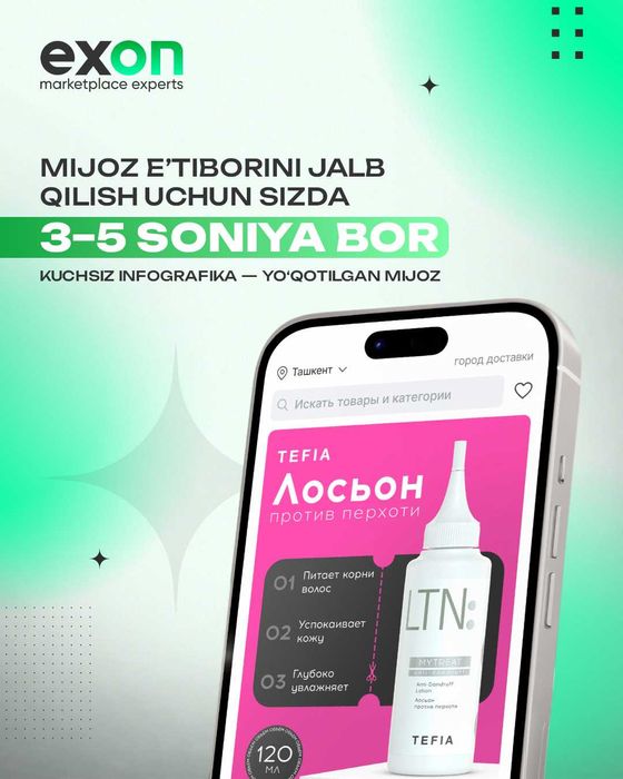 Infografika — Uzum,Yandex,WB  marketpleyslarida sotadigan infografika