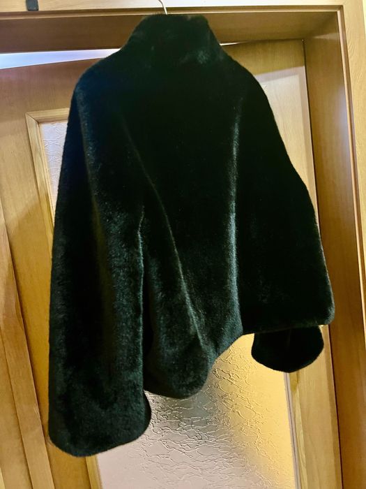 Кожено черно палто