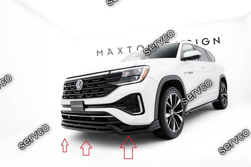 Pachet Set Splitter Exterior Lip Prelungiri Body kit tuning Volkswagen Atlas R-Line Mk1 Facelift 2 2023- v2 - Maxton Design